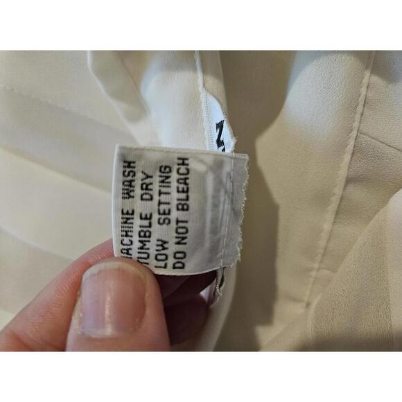 Vintage 80s Jordan New York size 7/8 white embroidered secretary office blouse - Picture 5 of 5